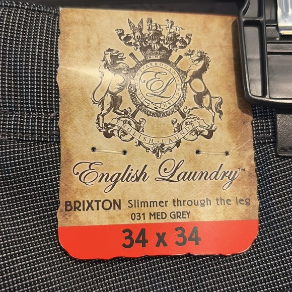 NWT English Laundry 34x34 Brixton med gray checkered print pants - Picture 3 of 9